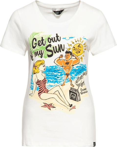 Queen Kerosin Damen Get out of my sun Classic T-Shirt Offwhite