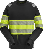Snickers Warnschutz T-Shirt High-Vis, Sweatshirt, Kl. 1 Schwarz/High-Vis Gelb