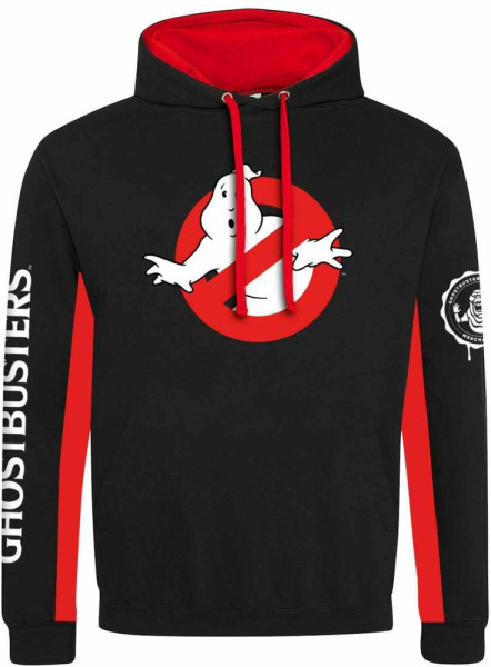 Ghostbusters - Logo Stripe (SuperHeroes Inc. Contrast Pullover) Hoodie Black