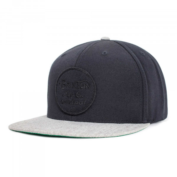 Brixton Cap Wheeler Snapback Black Light Heather Grey