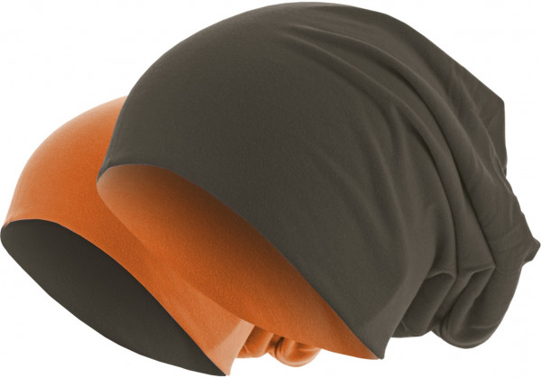 MSTRDS Beanie Jersey Beanie reversible Chocolate/Orange