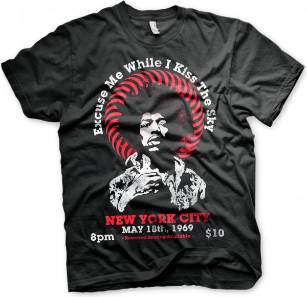 Jimi Hendrix Live In New York T-Shirt Black