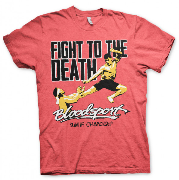 Bloodsport Fight To The Death T-Shirt Red-Heather
