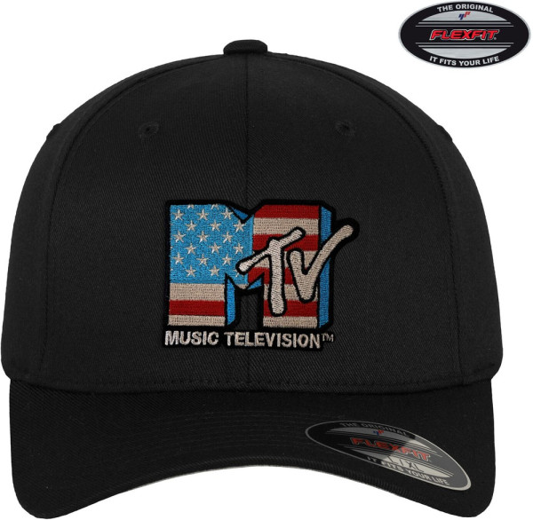 MTV American Flag Flexfit Cap Black