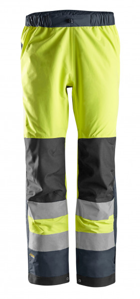 Snickers AllroundWork Hi-Vis wasserdichte Shell Arbeitshose, Kl. 2, EN 20471, 343 HV-Gelb-Navy