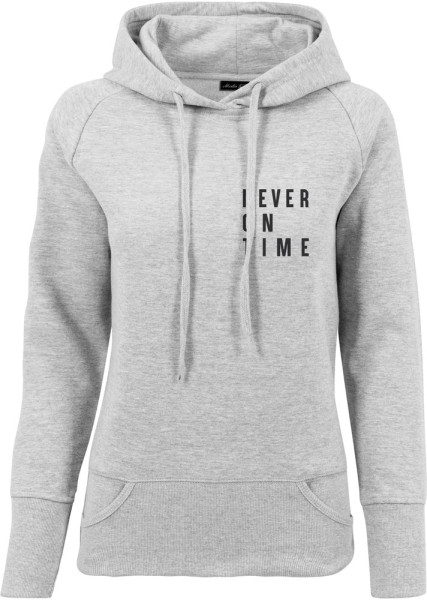 Mister Tee Damen Ladies Never On Time Hoody Grey-XL