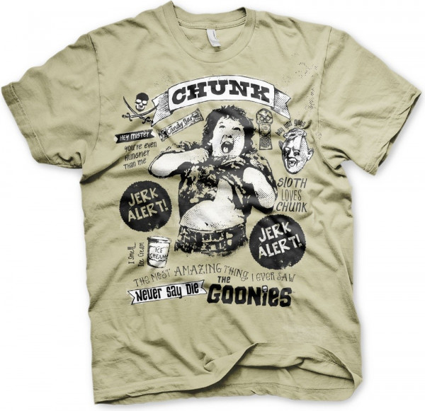 The Goonies Chunk Jerk Alert T-Shirt Khaki