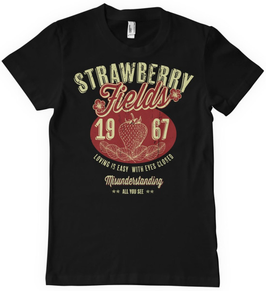 The Beatles Strawberry Fields T-Shirt Black