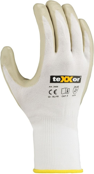 teXXor Nylon-Strickhandschuhe Nitril Beschichtet (12 Stück) 2420