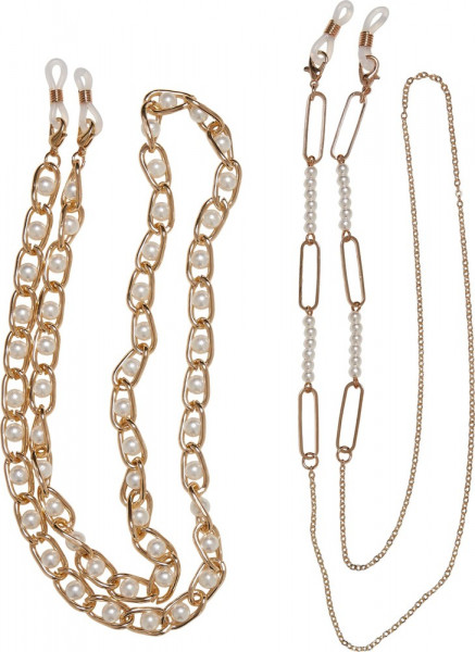 Urban Classics Multifunctional Chain With Pearls 2-Pack Gold