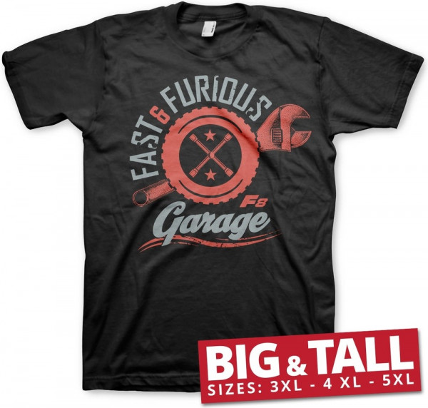 Fast & Furious Garage Big & Tall T-Shirt Black