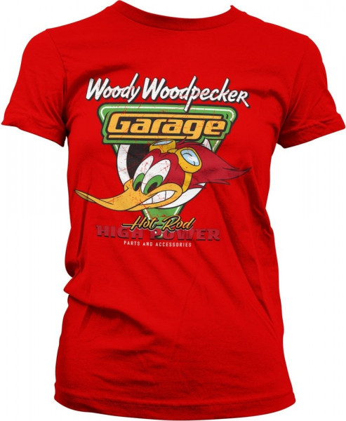 Woody Woodpecker Garage Girly Tee Damen T-Shirt Red