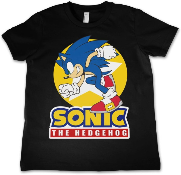 Fast Sonic The Hedgehog Kids T-Shirt Kinder Black