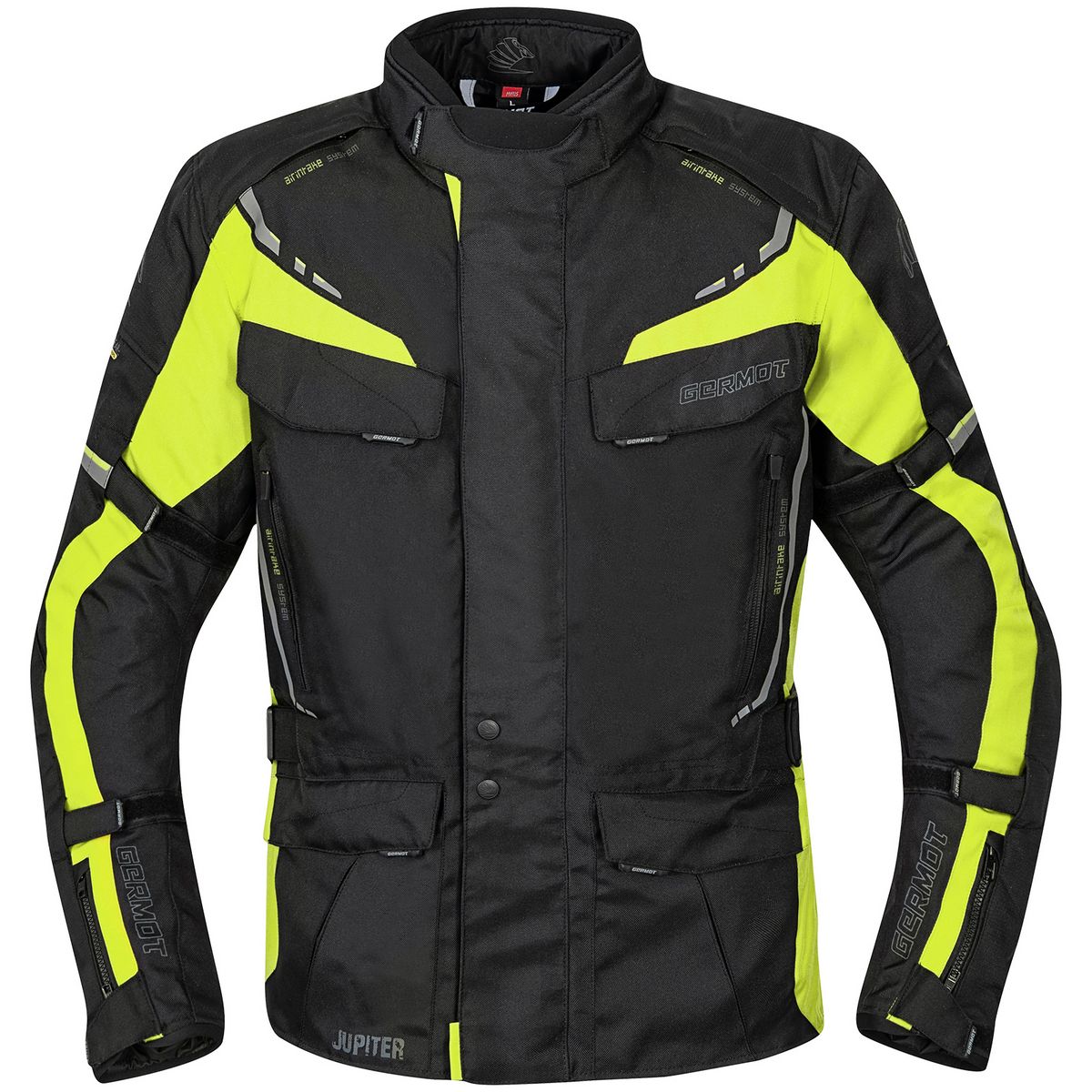 Germot Jacke Textiljacke Jupiter Schwarz/Gelb - Herren / Unisex