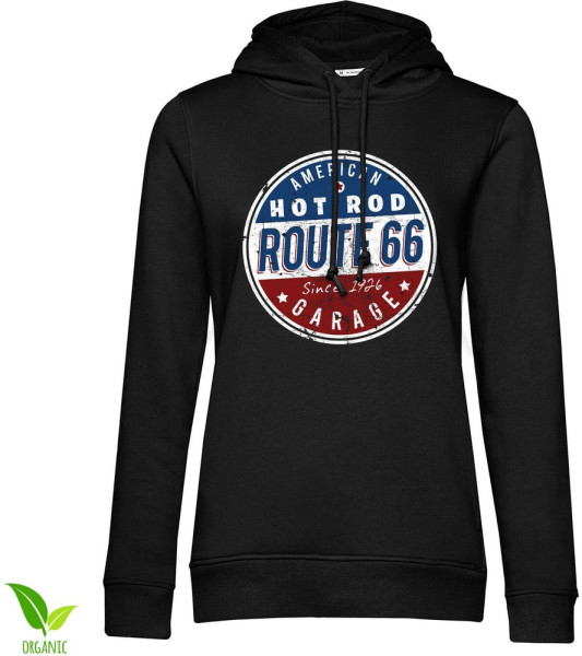 Route 66 - Hot Rod Garage Girls Damen Hoodie Black