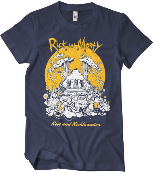 Rick And Morty Rest And Ricklaxation T-Shirt Navy