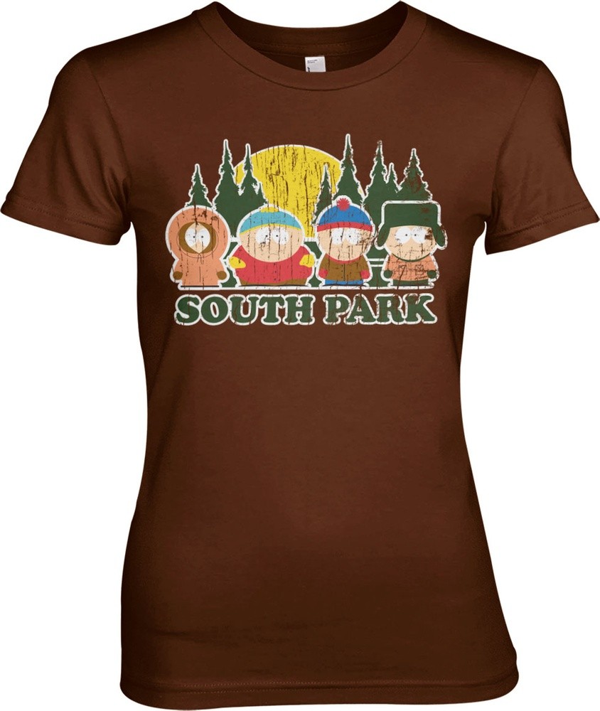 South Park Distressed Girly Tee Damen T-Shirt Braun - Damen