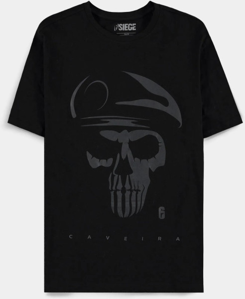 6 Siege - Men's Raised Print Short Sleeved T-Shirt Black