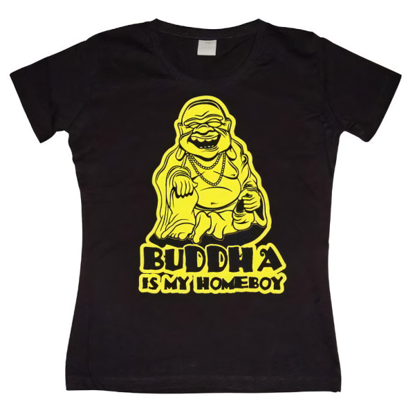 Hybris Damen Buddha Is My Homeboy Girly T-Shirt SH-5-10692-H3-2