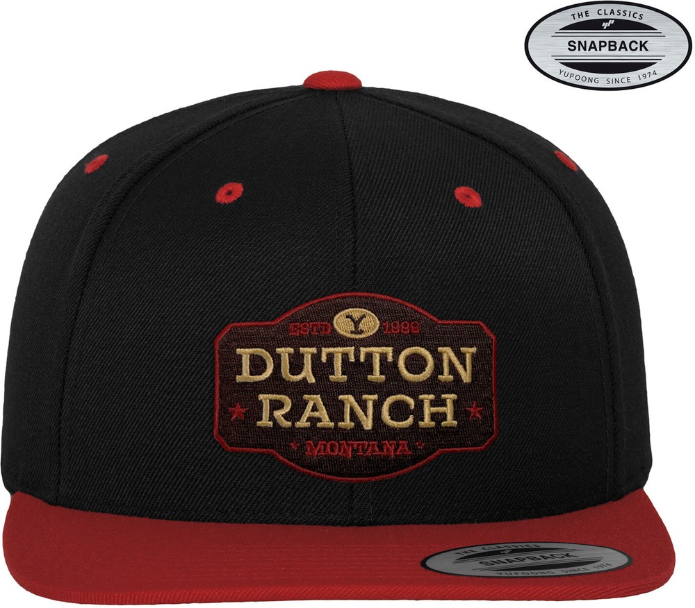 Gelbstone Dutton Ranch Premium Snapback Cap Schwarz-Rot - Herren / Unisex