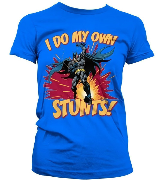 Batman I Do My Own Stunts Girly Tee Damen T-Shirt Blue