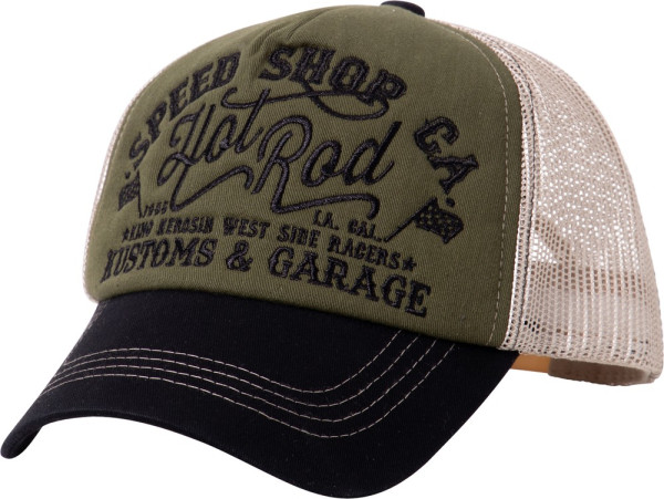 King Kerosin Trucker Cap mit Front-Stickerei Hot Rod