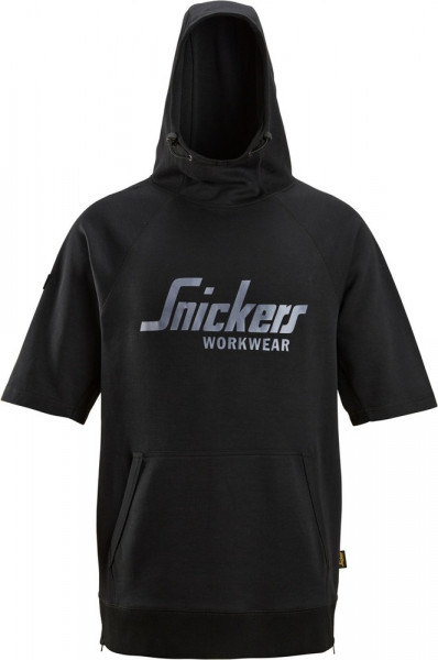 Snickers Workwear Kurzarm Hoodie mit Logo Schwarz