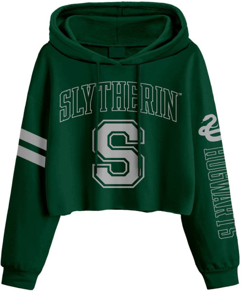 Harry Potter - College Style Slytherin (SuperHeroes Inc. Cropped Pullover) Damen Hoodie Green