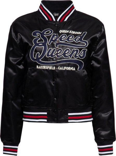 Queen Kerosin Damen Satin College Jacke "Speed Queens" QKI39004