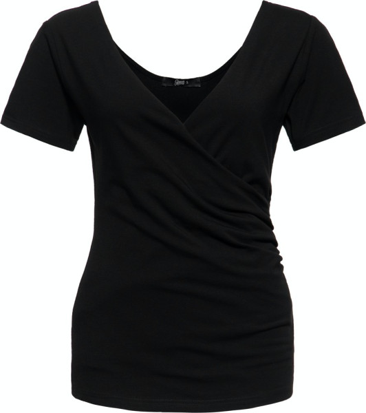 Queen Kerosin Damen Blusentop Schwarz