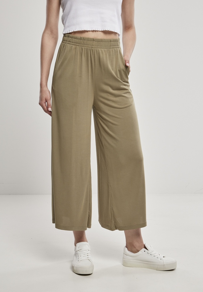 Urban Classics Damen Hose Ladies Modal Culotte Khaki - Damen