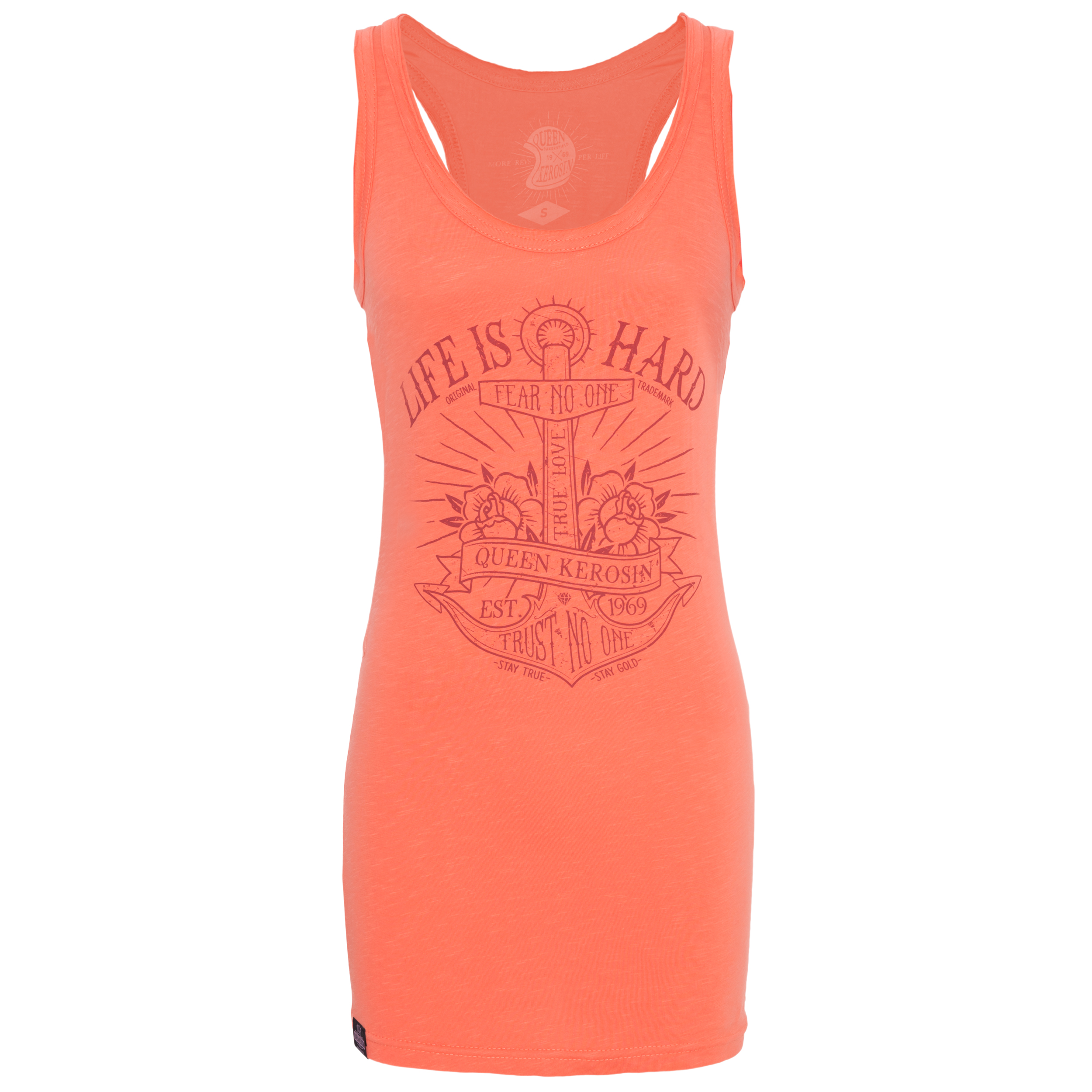 King Kerosin Damen Shirt Life is Hard Longtop Grape - Damen