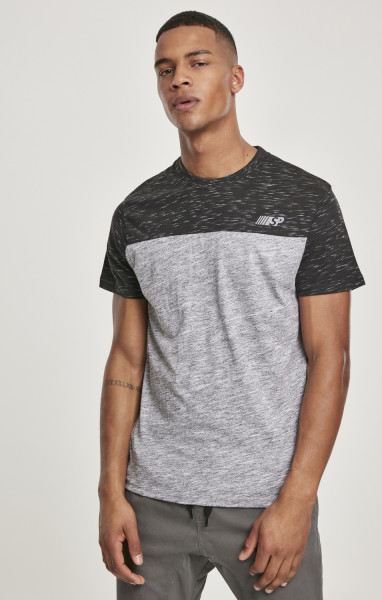 Southpole T-Shirt Color Block Tech Tee Marled Grey