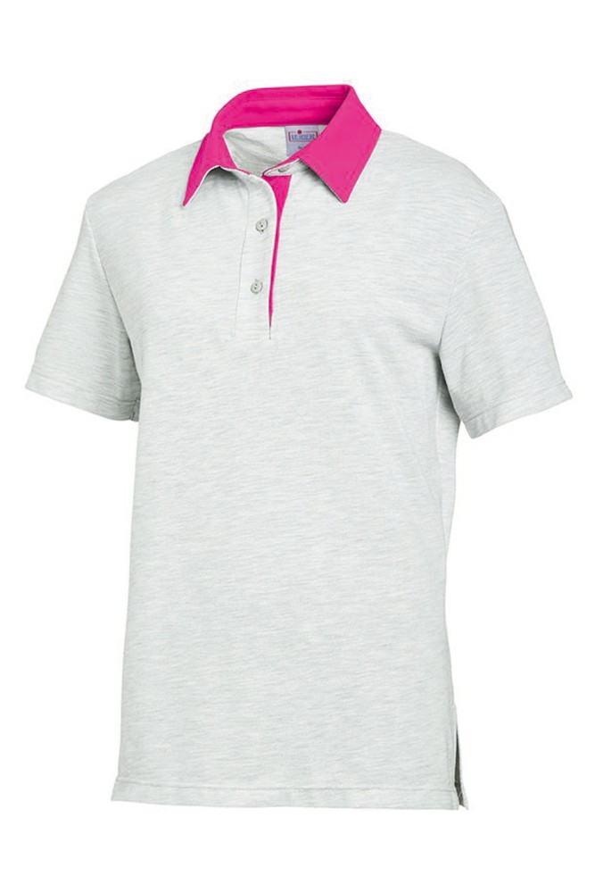 Leiber Polo-Shirt 08/2741/6936 Grau Melange/Fuchsia - Herren / Unisex