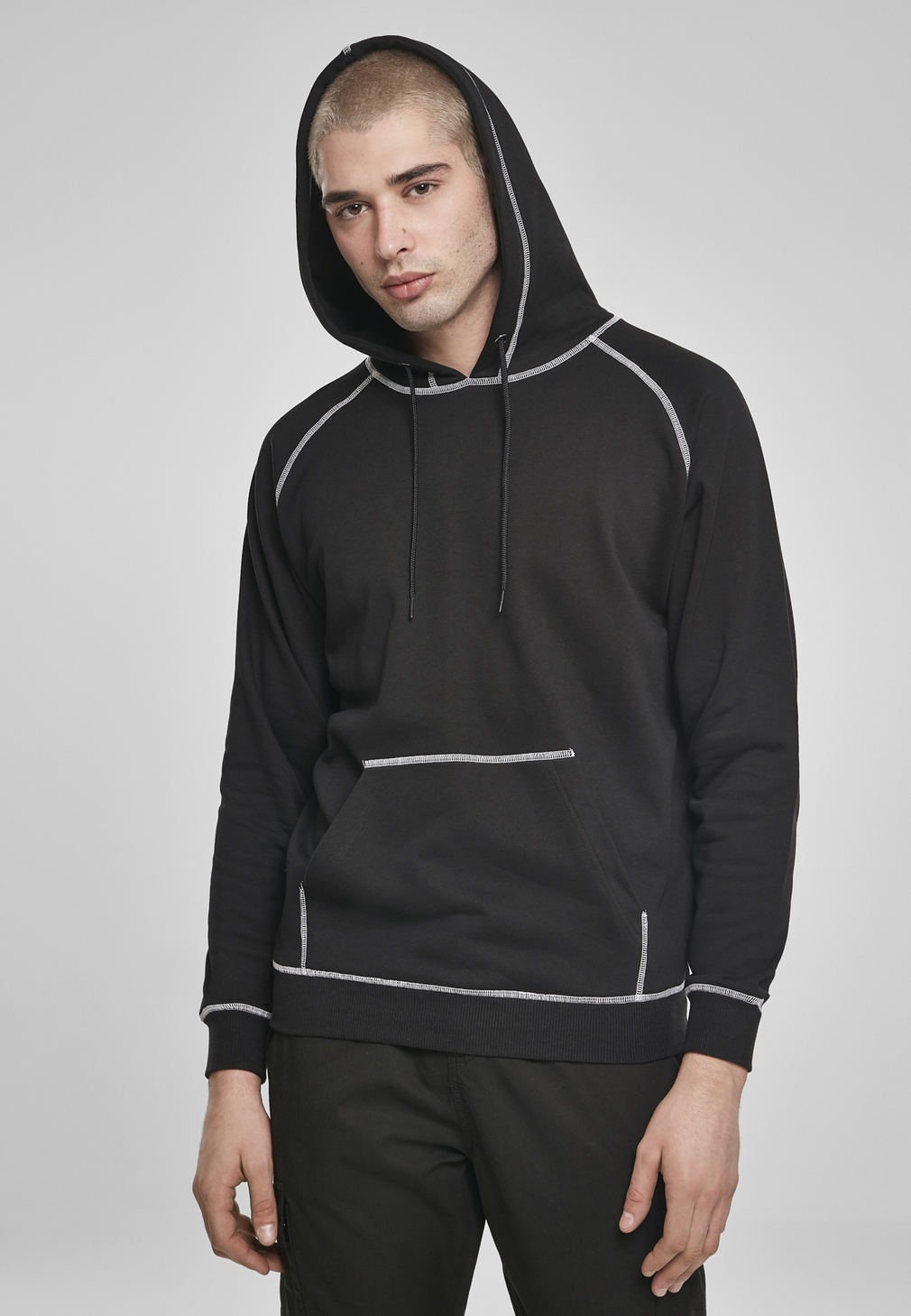 Urban Classics Hoodie Contrast Stitching Hoody Schwarz - Herren / Unisex