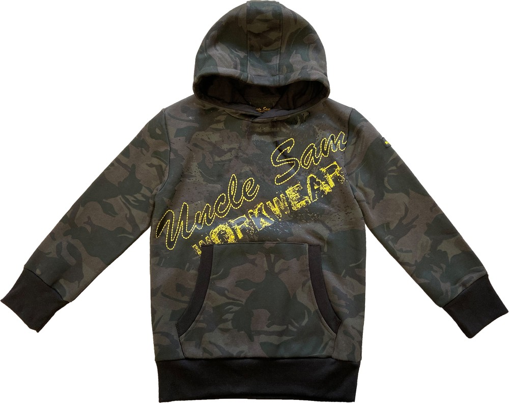 Uncle Sam Kinder Sweathoody Beruf Oliv Camouflage/Schwarz - Herren / Unisex