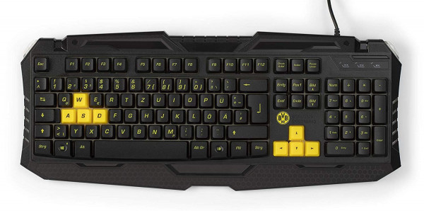 Borussia Dortmund BVB Gaming Tastatur mit LED Beleuchtung Fussball 1. Bundesliga Black