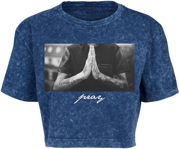 Mister Tee Damen Ladies Pray Tee Indigo White