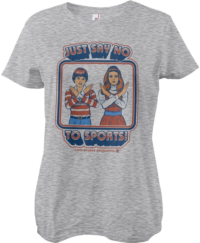 Steven Rhodes Just Say No To Sports Girly Tee Damen T-Shirt Heathergrey - Damen
