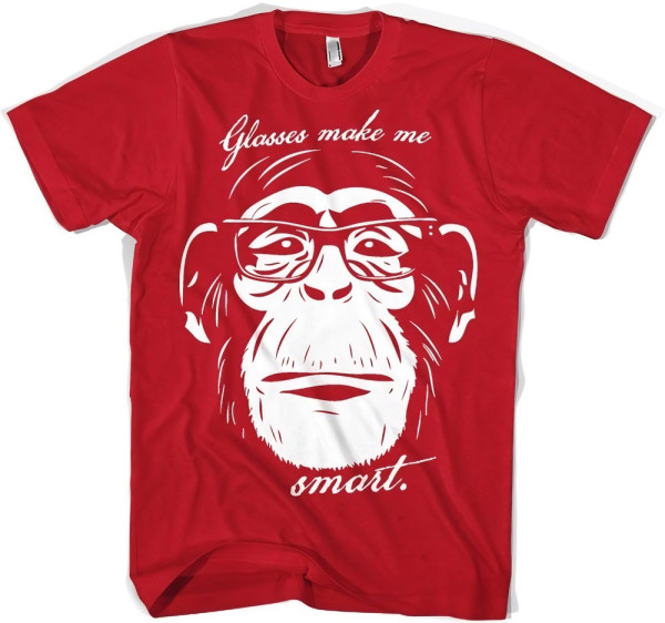 Hybris Glasses Makes Me Smart T-Shirt Red