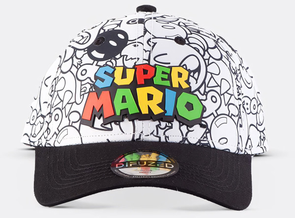 Nintendo Super Mario Villains AOP Adjustable Cap in Multicolor