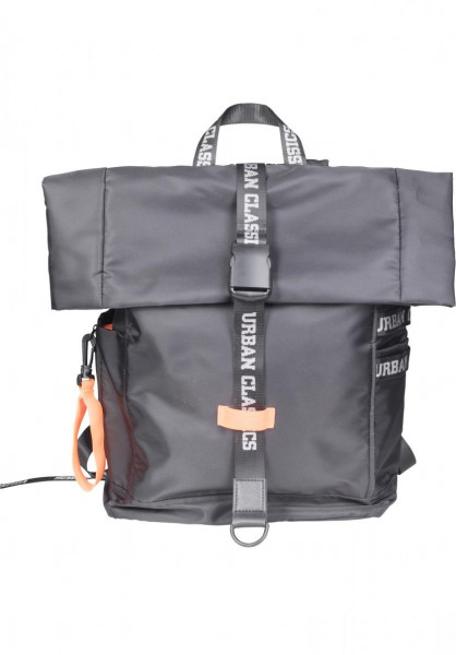 Urban Classics Tasche Nylon Backpack Black/Neonorange