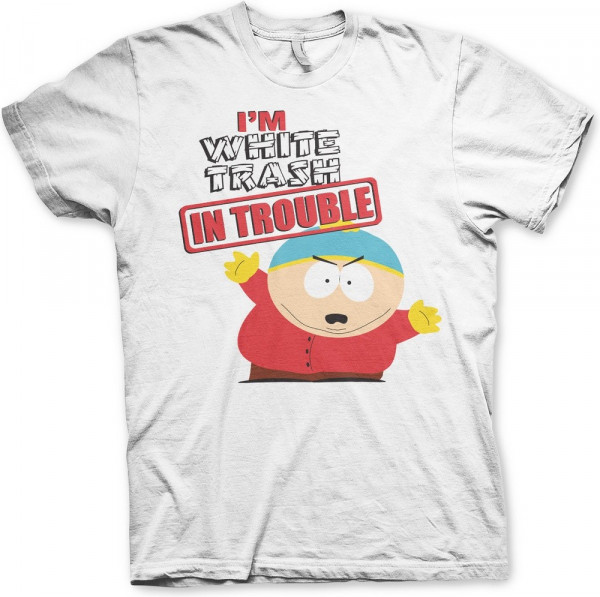 South Park I'm White Trash In Trouble T-Shirt White