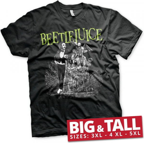 Beetlejuice Headstone Big & Tall T-Shirt Black