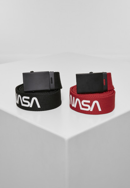 Mister Tee Belt NASA Belt 2-Pack extra long Black/Red