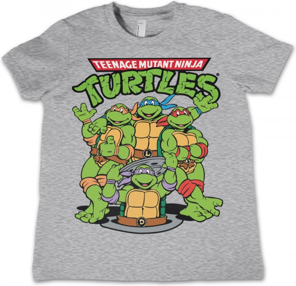 Teenage Mutant Ninja Turtles TMNT Group Kids T-Shirt Kinder Heather-Grey