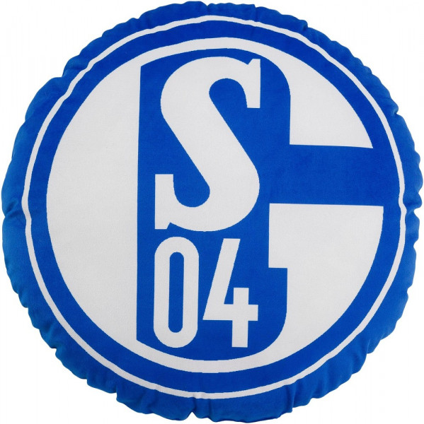 FC Schalke 04 S04 Kissen Signet, rund Fußball Blau/Weiß