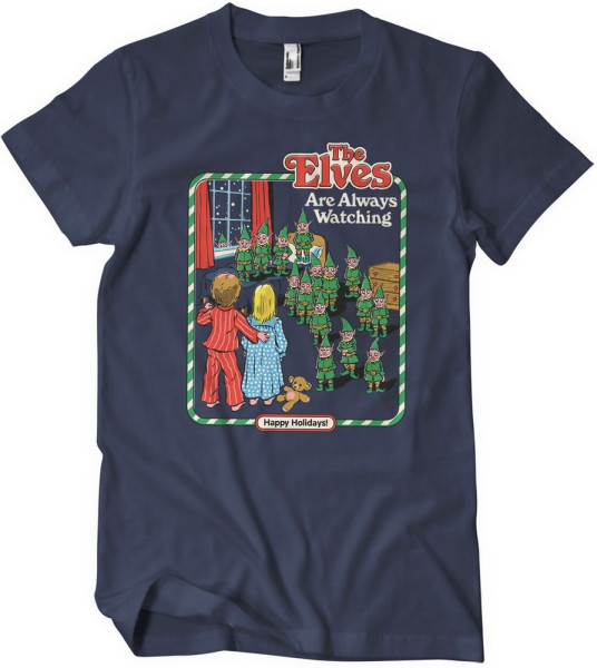 Steven Rhodes The Elves Are Watching T-Shirt Navy