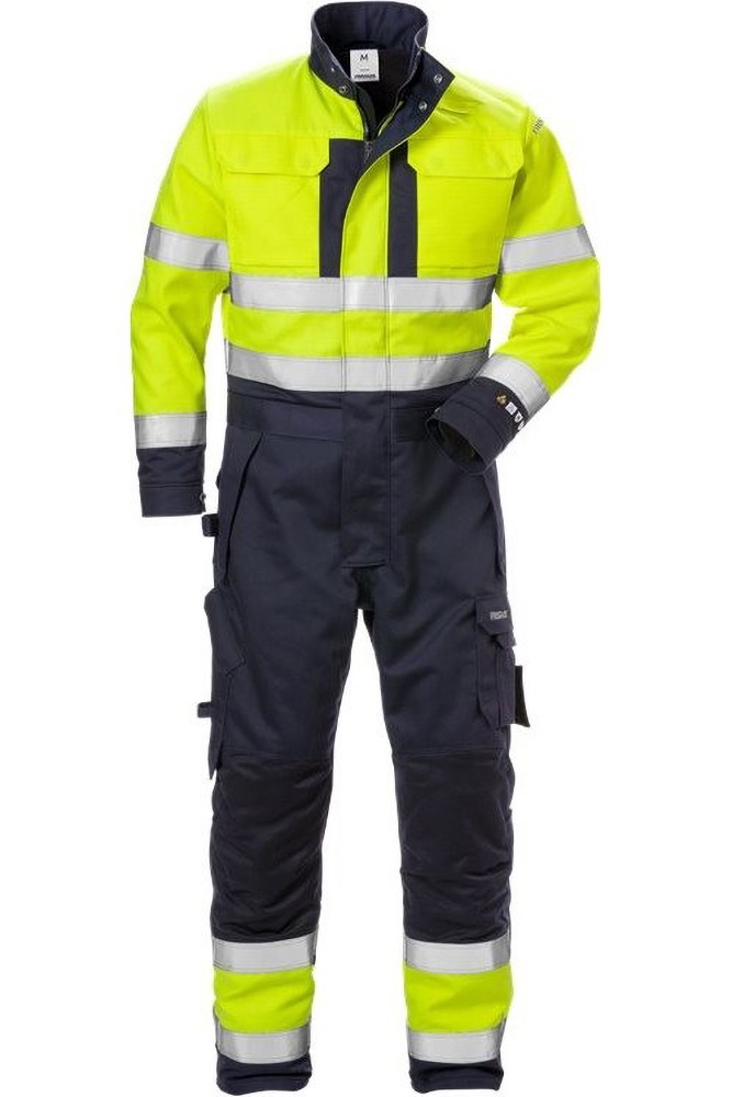 Fristads Flame High Vis Winteroverall Kl. 3 8088 FLAM Warnschutz-Gelb/Marine - Herren / Unisex