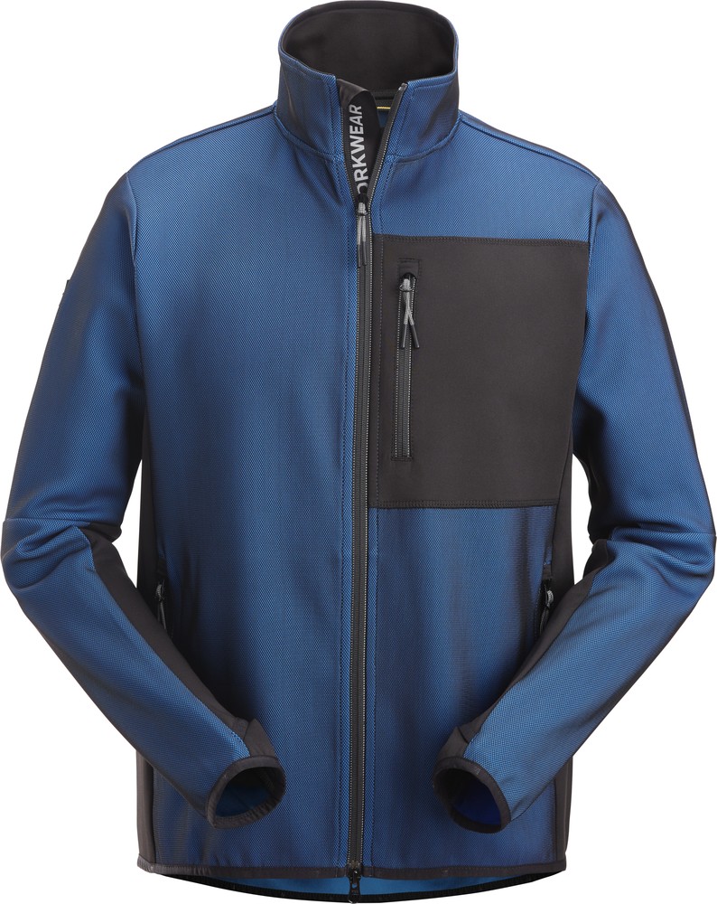 Snickers Jacke FlexiWork Midlayer Arbeitsjacke mit Reißverschluss Blau/Schwarz - Herren / Unisex